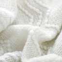 BOURINA Off White Throw Blanket 50x60 Inches Throw Textured Solid Soft Sofa Couch Decorative Knit Blanket