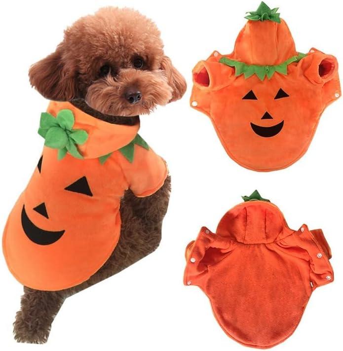 Pet Halloween Pumpkin General Clothes, Funny Casual Small Dog Fun Clothes, Suitable for Halloween and Easter Performances. (Pumpkin no.1,Small)