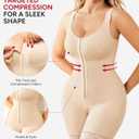Nebility Fajas Colombianas Moldeadoras Shapewear for Women Tummy Control Postpartum Body Shaper Bodysuit with Zipper Crotch (Beige, XL)