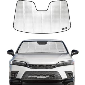 Windshield Sun Shade for 2022-2025 Honda Civic. Front Window Sunshade with Storage Bag B (Classic Shiny Silver)