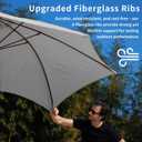 10FT Patio Umbrella Outdoor Market Umbrella with Crank and Tilt, 8 Flexible Fiberglass Ribs, UV-Resistant Waterproof Canopy for Patio, Deck, Garden, Backyard, Light Gray