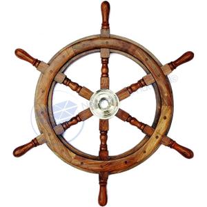 Nagina International Natural Wood Premium Pirate's Boat Ship Wheel (24 Inches) [B01HOWO458]