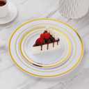 Goodluck 200PCS Gold Plastic Plates, Heavy Duty Disposable Gold Plates with 100 10.25 inch Dinner Plates and 100 7.5 inch Dessert Plates for Party, Holiday, Wedding, Thanksgiving