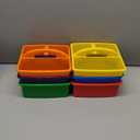 Podzly Classroom Caddy Organizer - Pack of 6 with 3 Compartments and Handle - Ideal Table Caddy for Classroom Supplies in Kindergarten - Classroom Storage Bins for Art and Craft Teachers