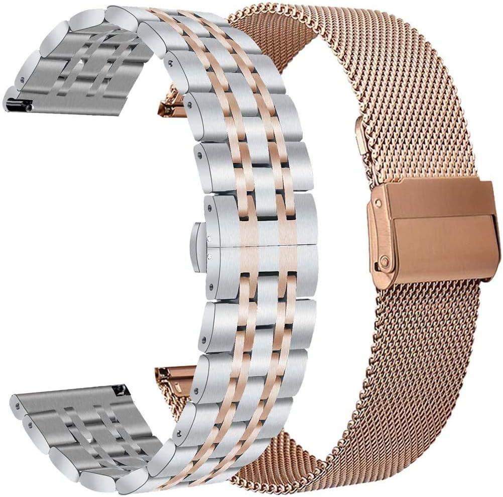 KOREDA for Samsung Galaxy Watch 7 6 5 4 FE 40mm 44mm/Galaxy Watch 5 Pro 45mm/Watch 6 4 Classic 42mm 46mm 43mm 47mm Bands, 20mm Stainless Steel Metal Band (Rose Gold+Silver/Rose Gold) KOREDA for Samsung Galaxy Watch 7 6 5 4 FE 40mm 44mm/Galaxy Watch 5 Pro 45mm/Watch 6 4 Classic 42mm 46mm 43mm 47mm Bands, 20mm Stainless Steel Metal Band (Rose Gold+Silver/Rose Gold)