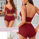 Avidlove Sexy Pajamas V Neck Womens Pajama Sets Shorts Lace Trim Cami Pj Set 2 piece PJS Lingerie Sleepwear (S)