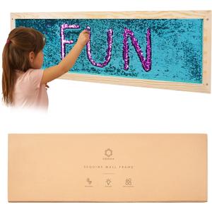 ODOXIA Sequin Sensory Wall Frame | Sensory Wall Sequin Flip Fabric for Kids | Daycare and School And Room Board