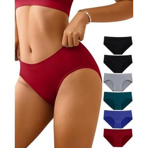 CULAYII Womens Underwear Seamless Hipster Panties Wicking Underwear Soft Stretch Breathable Ladies Low Waisted Underwear, M/L