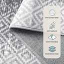 Lahome Moroccan Runner Rugs for Hallway 2.5x8,Grey Long Kitchen Runner Rugs Washable Ultra-Thin Non Slip, Soft Abstract Carpet Runners for Entryway Stair