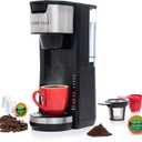 Mixpresso Black Single Serve Coffee Brewer K-Cup Pods Compatible & Ground, 30 oz Compact Coffee Maker Single Serve With 5 Brew Sizes Up To 14 Oz, Fits Travel Mug, Adjustable Drip Tray