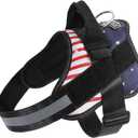 Bolux Dog Harness, No-Pull Reflective Dog Vest, Breathable Adjustable Pet Harness with Handle for Outdoor Walking - No More Pulling, Tugging or Choking (Flag, Medium) (Pack of 1)