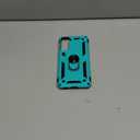 IKAZZ for Galaxy S21 Case, Military Grade Shockproof Heavy Duty Protective Phone Cover Pass 16ft Drop Test with Magnetic Kickstand Car Mount Holder Turquoise