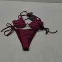 ZAFUL Women's Metallic Shiny Bikini Sets Underwire Criss Cross Back Two Piece Swimsuit Side Tie Thong Bathing Suit, Size XS