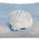 Lacama Blue Coastal Throw Pillow Cover 12x20, Coastal Room Decor, Blue Dorm Decor, Seashell Coastal Cowgirl Decorative Throw Pillow Covers Pillowcases for Couch Bed Girly Room Bedroom Dorm