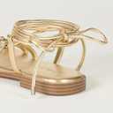 The Drop Women's Haven Lace Up Gladiator Sandal (5, Gold)