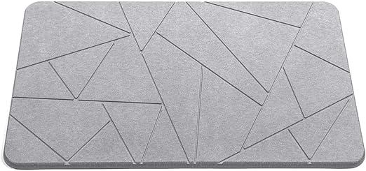 Diatomaceous Earth Bath Mat, Easy to Clean Stone Bath Mat, Bathroom Mat Quick Dry, Eco-Friendly Stone Mat, Bath Mat - Super Absorbent Shower Mat (24 in x 16 in*) Grey Bathroom Rugs, Diatomite Bath Mat (5 Pack)