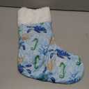 18" Large Coastal Christmas Stocking Teal Beach Xmas Stocking