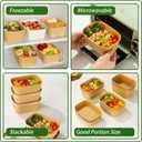 50-Pack 29oz Disposable Kraft Paper Bowlswith Lids and Forks,Meal Prep Containers Disposable Togo Food Deli Containers for Restaurant Supplies Take Out Containers, Microwave Safe for Hot/Cold Food