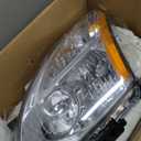 Headlight Assembly for 2008-2013 Nissan Rogue & 2014-2015 Rogue Select, Driver Side, Chrome Housing, Amber Reflector, Clear Lens, OE Replacement