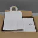 BagDream Gift Bags 8x4.25x10.5 100Pcs Kraft Paper Bags with Handles Bulk, White Gift Bags Medium Shopping Retail Merchandise Wedding Party Favor Bags, Paper Grocery Bags Sacks Recyclable