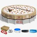 [Ultra Thick] 18FT Round Winter Pool Covers for Above Ground Pool Covers Easy Install 195GSM 500D,UV & Tear Resistant, Upgraded Heavy-Duty Winch, Reinforced Edges,Extra 4Ft Overlap Beige