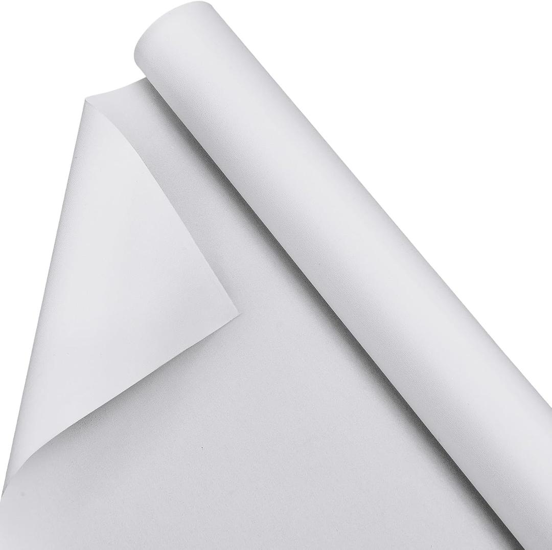 Kinlop 48 x 10 Feet Inch Double Primed Cotton Canvas White Canvas Roll for Oil and Acrylic Paint