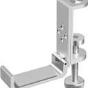 Foldable Headphone Stand Hanger Holder, Universal Headphone Clamp Hook, Under Desk, Save Space, Aluminum, Platinum Silver