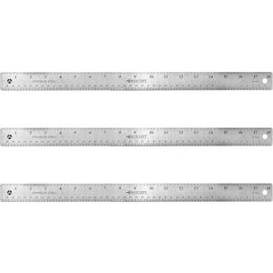Westcott Stainless Steel Rulers with Non-Slip Cork Backing, Back-to-School, School Supplies, Classroom Supplies, 18-Inch, 3-Pack