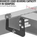 RV Bumper Brackets for Reinforcing RV Bumper Rack, Fits 4-Inch to 4.5-Inch Square Bumpers, 2 PCS Heavy Duty Universal Support Bracket with Drill Bits, Black Powder Coated