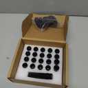 Acorn M12x1.5 Black Spline Lug Nuts - Set of 20, 1.38" Long, Fit for Honda Accord, CRV, Civic