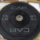 CAP Barbell Rubber Olympic Bumper Plate | Multiple Options/Colors (15lbs - Pair) Economy