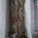 Set of 2 Modern Gold Table Lamps with 2 USB Charging Ports, 27 Tall Crystal Bedside Nightstand Lamp with White Fabric Shade, Glass Desk Lamp with Rotary Switch for Living Room Bedroom Office Study