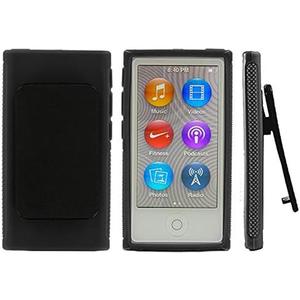 Black Belt Clip TPU Rubber Skin Case Cover for Apple iPod Nano 7th Generation 7G 7