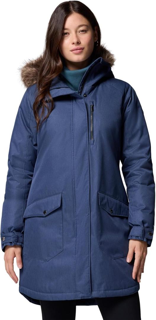 Columbia Womens Suttle Mountain Long Insulated Jacket (XX-Large, Collegiate Navy)
