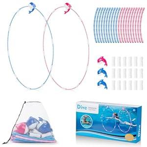 Zecckige Diving Pool Toys for Kids, 2 Pack Water Sports Swim Thru Rings, Summer Outdoor Activities Underwater Training Swimming Dive Toys Pool Games Gifts for Boys Girls Ages 312 (Blue&Pink)