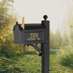 Whitehall Personalized Whitehall Capitol Mailbox with Side Address Plaques and Post Package