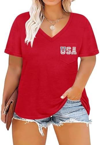 TIYOMI Womens Plus Size Tops Short Sleeve Shirts V Neck T Shirts Casual Blouse Floral/Aniaml/Tie Dye Color Soft Top 3XL