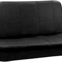 FH-PU002-1010 Classic Exquisite Leather Bench Seat Covers, Split Bench, Solid Black color