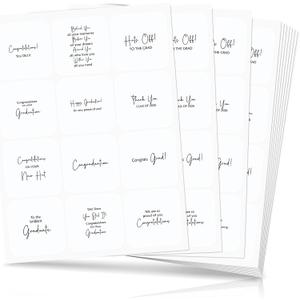 Watersay 240 Pcs Graduation Peelable Stickers for Card Making Embellishments Selection Peelable Stickers for Graduation DIY Scrapbook Envelopes Gifts, 4 x 3.5 Inches