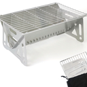 Mini Portable Charcoal Grill, Stainless Steel Small Folding BBQ One Person Tabletop Grill for Garden Bars Outdoor Camping