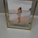 Fixwal Gold Frame Floating Picture Frame Set of 1 ,8 x 10 Tempered Glass Frame, for Tabletop Display, Gold Metal Display Frame, for Multi Size Photos Including 6 x 8,5 x 7