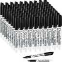 Volcanics Black Dry Erase Markers Low Odor Fine Whiteboard Markers Thin Box of 80 (1 Count (Pack of 80))