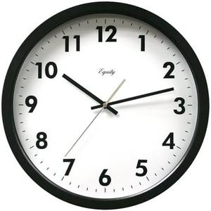 Equity 25509 Commercial Wall Clock, Black, 14-in. - Quantity 4