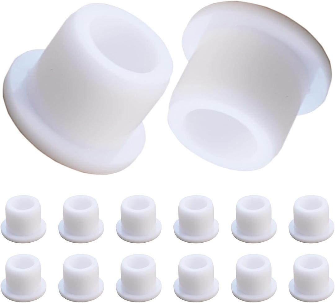 12 PCS Bathtub Jet Covers Silicone Hole Plug White Tube Plugs Waterproof Bathtub Plug Fit for 12mm Bathtub Hole