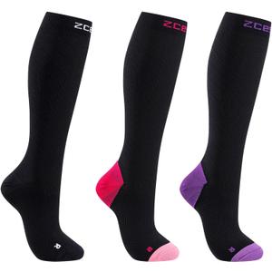 Men & Women's Compression Socks 20-30mmHg 3 Pairs for Nurses,Pregnancy,Travel,Running,Athletic,Cycling