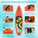 NACATIN Inflatable Stand Up Paddle Board with Kayak Seat,10'6"Upgrade Version Blow Up Paddle Boards for Adults with Premium SUP Accessories&Backpack,Adjustable Paddle,Camera Mount,Fins,Hand Pump