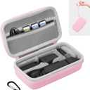 Osmo Pocket 3 Case, Portable Carrying Bag Protective Hard Storage Bag for DJI Osmo Pocket 3 Creator Combo Camera Accessories with Wrist and Carabiner (Pink)