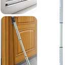 HoneSecur 2-in-1 Door Security Bar & Sliding Patio Door Stopper Security Jammer Bar Child Proof Adjustable Constructed of High Grade Iron Window Doors Security Bars, White