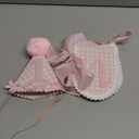 Pink Gingham First Birthday Party Decoration Set, ONE Banner 80 inches, Pink Gingham Party Hat, 5.5 inches, Pom Pom Topper with Number 1, Girls Birthday Decoration