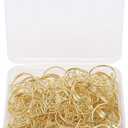 80pcs Ring Shape Paper Clips, Rustproof Metal Iron Lovely Shape Shiny Colors, with Clear Box for Office School Home Art Organization (Gold)